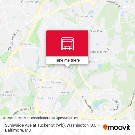 Mapa de Sunnyside Ave at Tucker St (Wb)