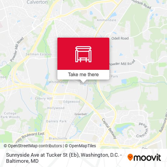 Sunnyside Ave at Tucker St (Eb) map