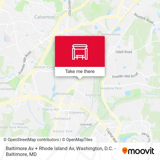 Baltimore Av + Rhode Island Av map