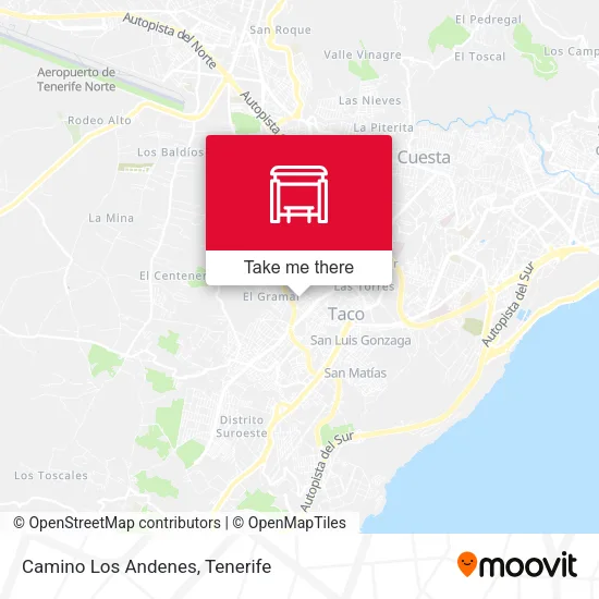 Camino Los Andenes map