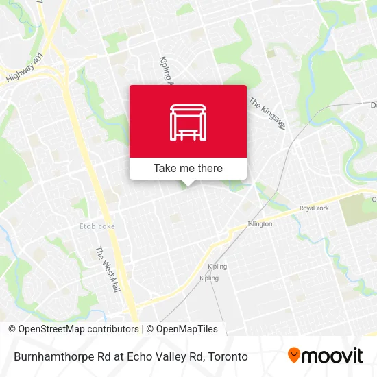 Burnhamthorpe Rd at Echo Valley Rd map