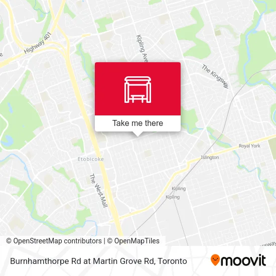 Burnhamthorpe Rd at Martin Grove Rd map