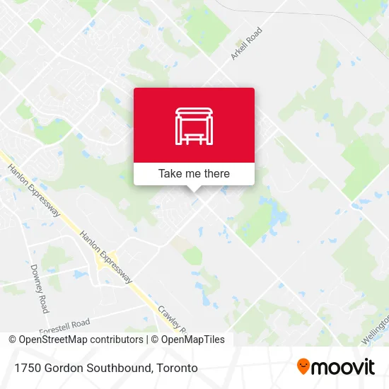1750 Gordon Southbound map