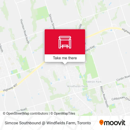 Simcoe Southbound @ Windfields Farm map