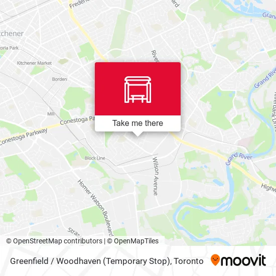 Greenfield / Woodhaven (Temporary Stop) map