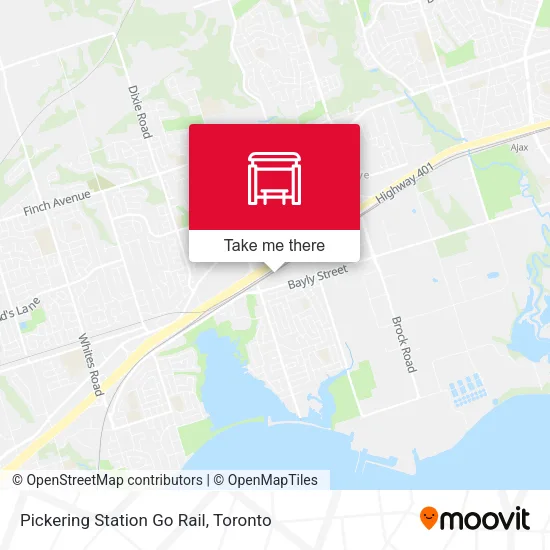 Pickering Station Go Rail map
