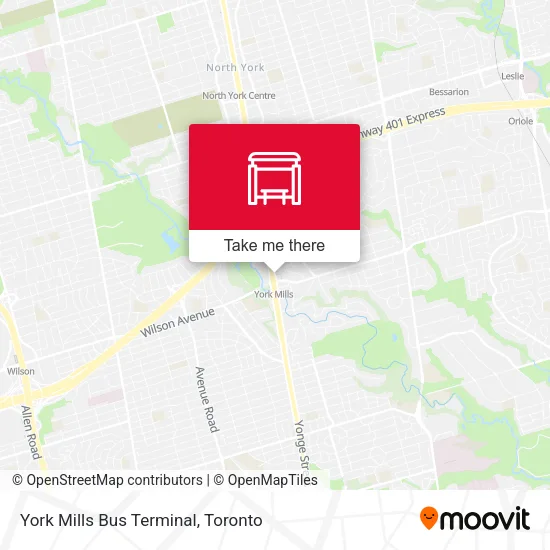 York Mills Bus Terminal map