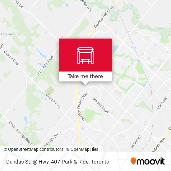Dundas St. @ Hwy. 407 Park & Ride map
