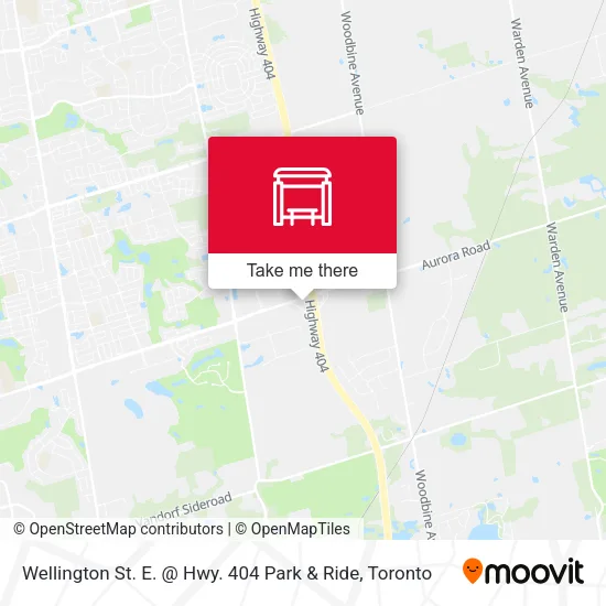 Wellington St. E. @ Hwy. 404 Park & Ride map