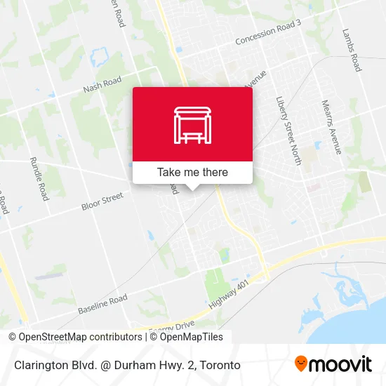 Clarington Blvd. @ Durham Hwy. 2 map