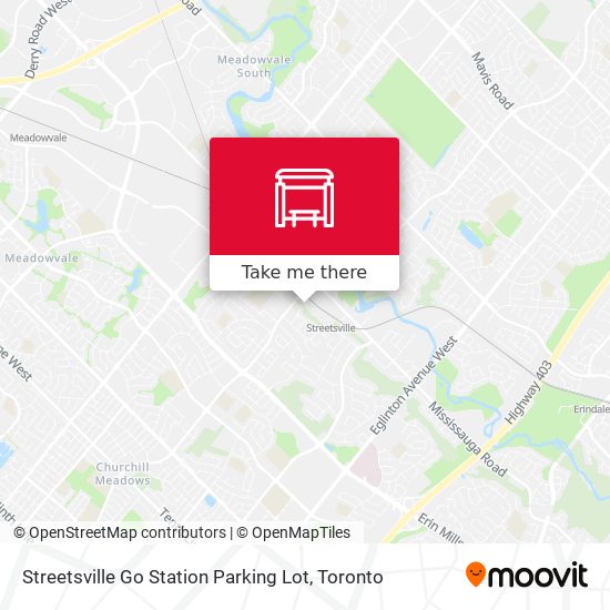Streetsville Go Station Parking Lot map