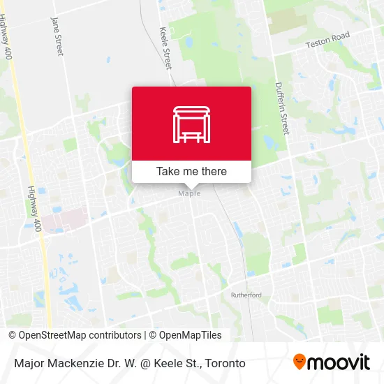 Major Mackenzie Dr. W. @ Keele St. map