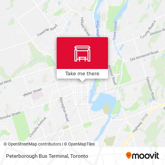 Peterborough Bus Terminal map