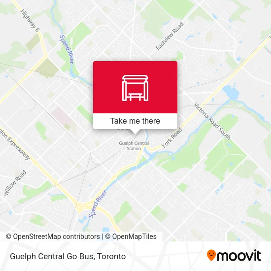 Guelph Central Go Bus map