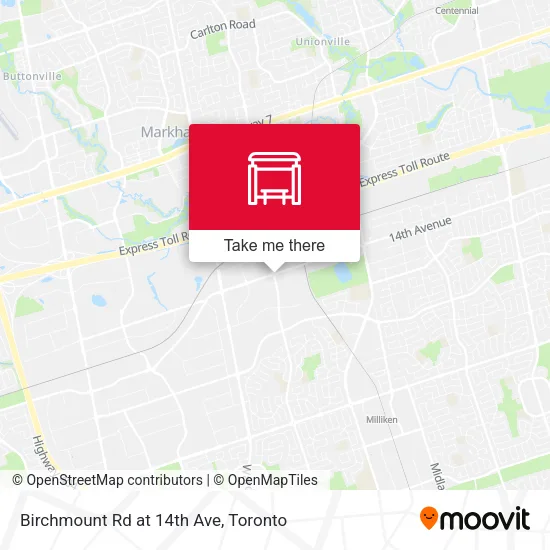 Birchmount Rd at 14th Ave map