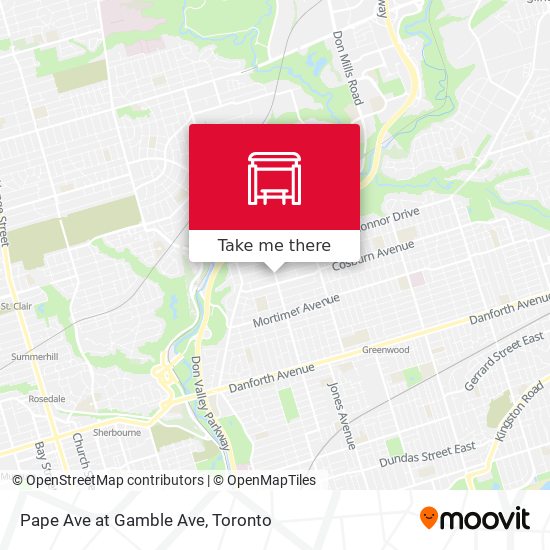Pape Ave at Gamble Ave map