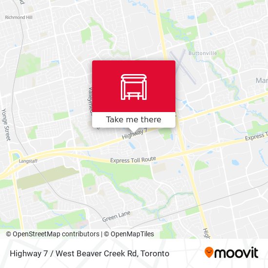 Highway 7 / West Beaver Creek Rd map