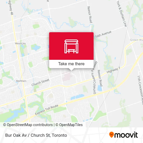 Bur Oak Av / Church St map