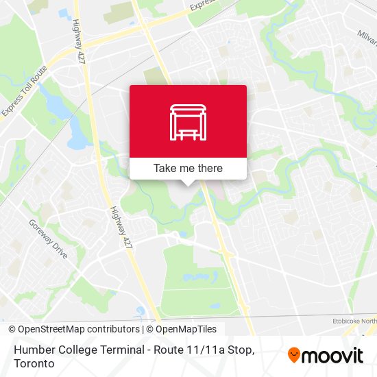 Humber College Terminal - Route 11 / 11a Stop map