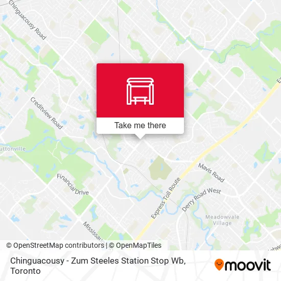 Chinguacousy - Zum Steeles Station Stop Wb map