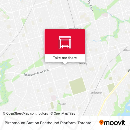 Birchmount Station Eastbound Platform map
