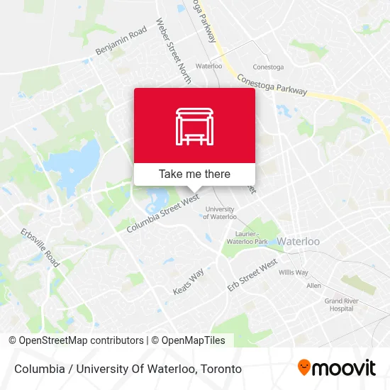Columbia / University Of Waterloo map