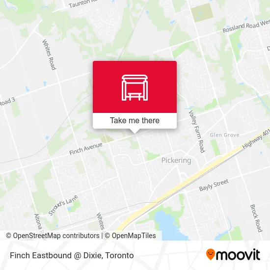 Finch Eastbound @ Dixie map