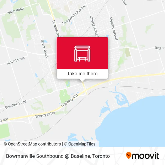 Bowmanville Southbound @ Baseline map
