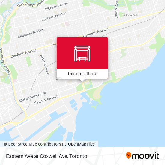 Eastern Ave at Coxwell Ave map