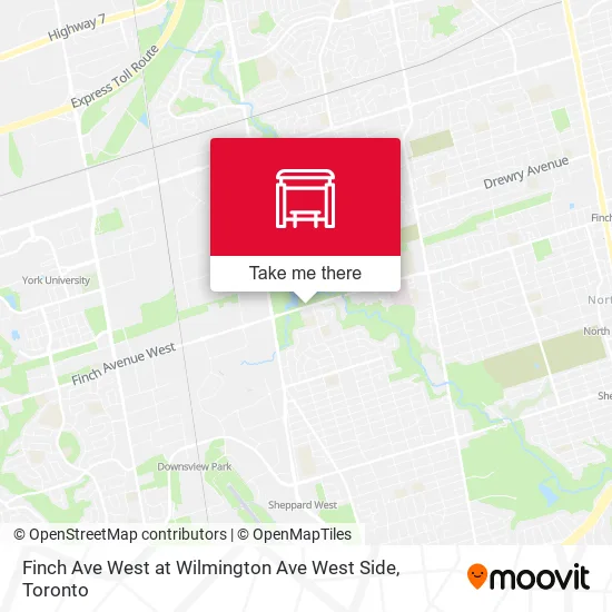 Finch Ave West at Wilmington Ave West Side map