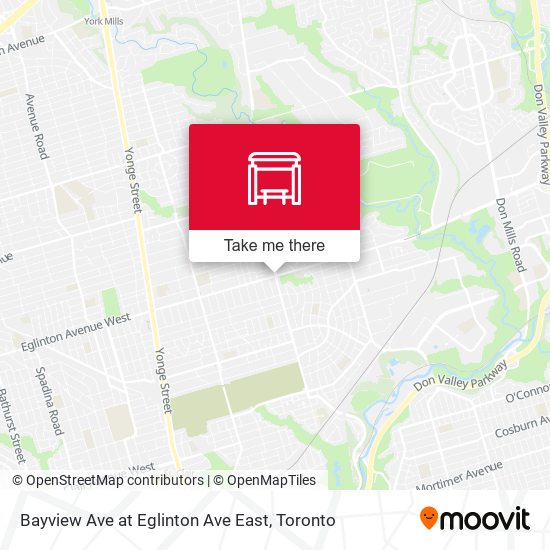 Bayview Ave at Eglinton Ave East map