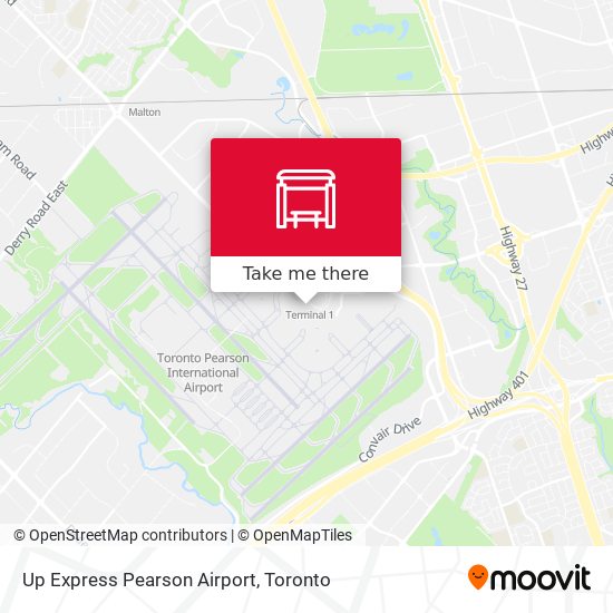 Up Express Pearson Airport map