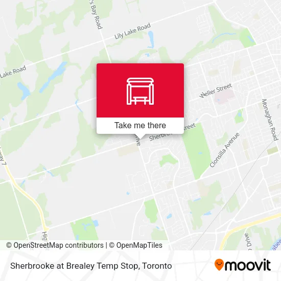 Sherbrooke at Brealey Temp Stop map
