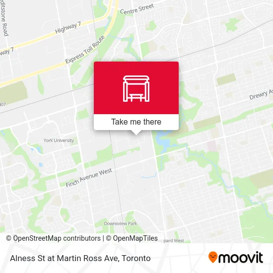 Alness St at Martin Ross Ave map