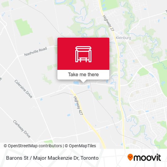 Barons St / Major Mackenzie Dr map
