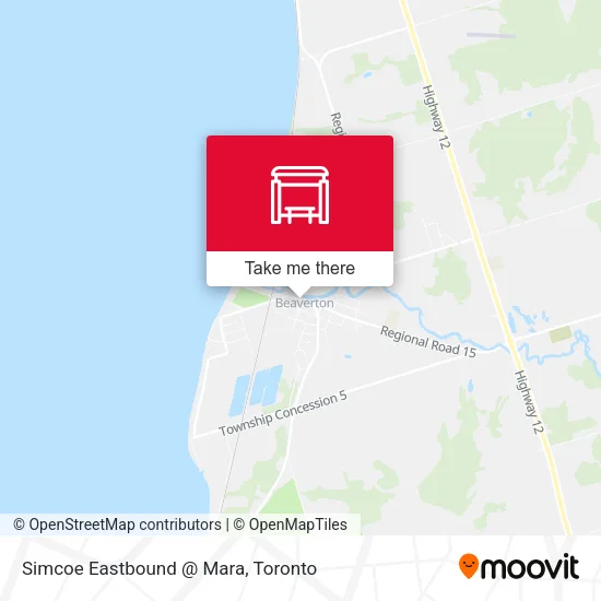 Simcoe Eastbound @ Mara map