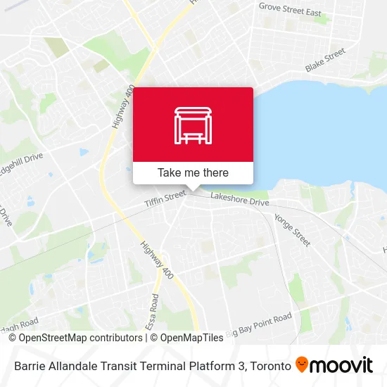 Barrie Allandale Transit Terminal Platform 3 map