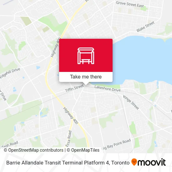 Barrie Allandale Transit Terminal Platform 4 map