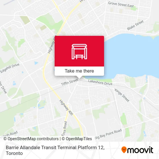 Barrie Allandale Transit Terminal Platform 12 map
