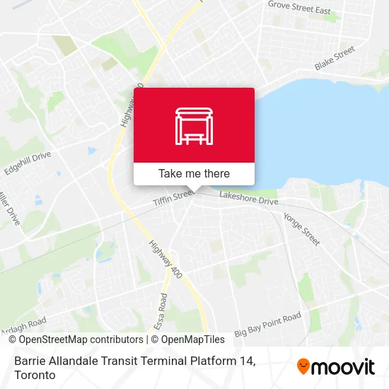 Barrie Allandale Transit Terminal Platform 14 map