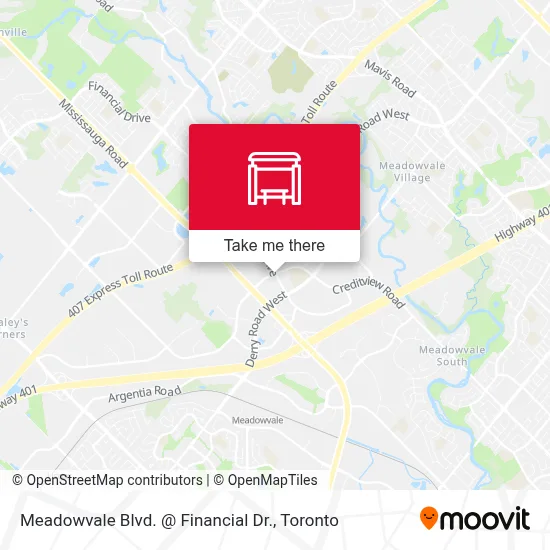 Meadowvale Blvd. @ Financial Dr. map
