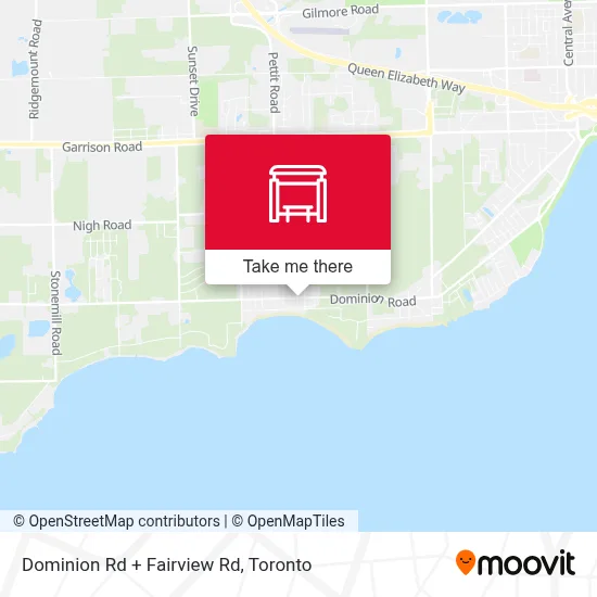 Dominion Rd + Fairview Rd map