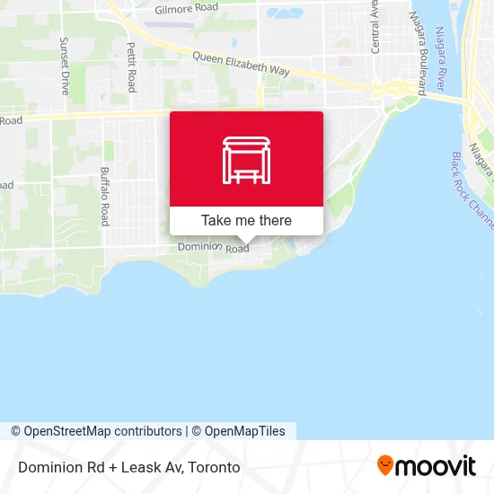 Dominion Rd + Leask Av map