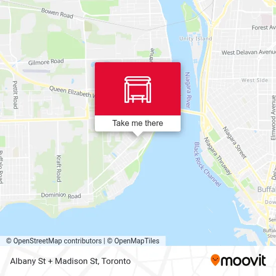 Albany St + Madison St map
