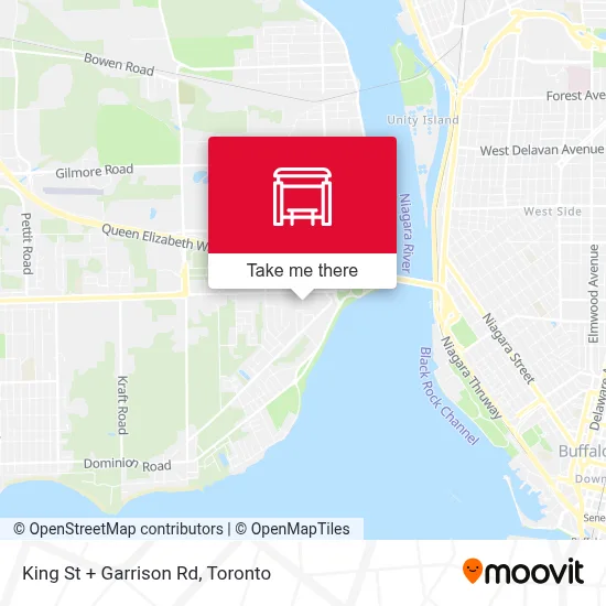 King St + Garrison Rd map