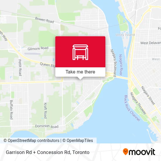 Garrison Rd + Concession Rd map