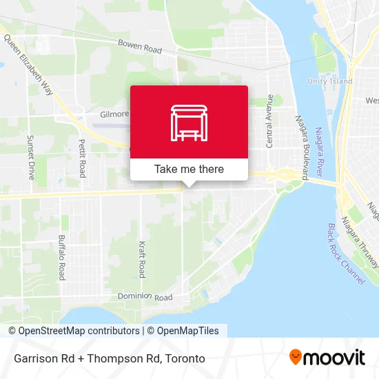 Garrison Rd + Thompson Rd map