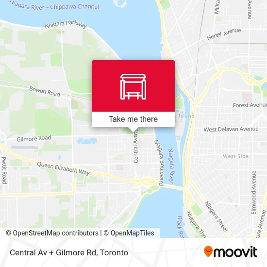 Central Av + Gilmore Rd map