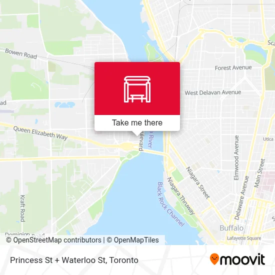 Princess St + Waterloo St map