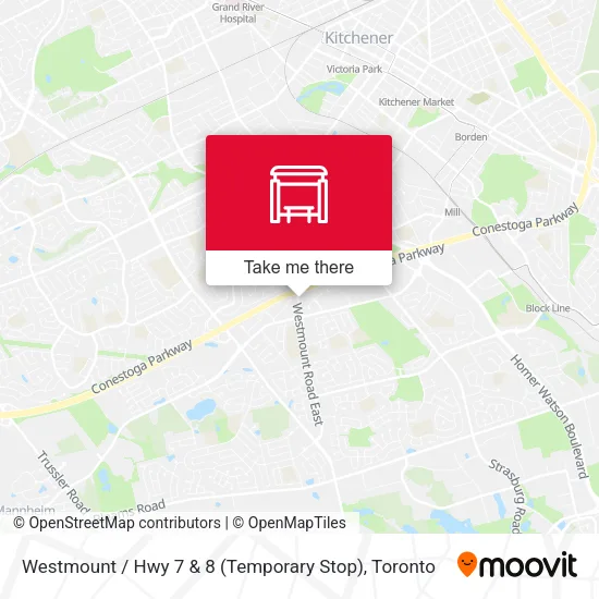 Westmount / Hwy 7 & 8 (Temporary Stop) map